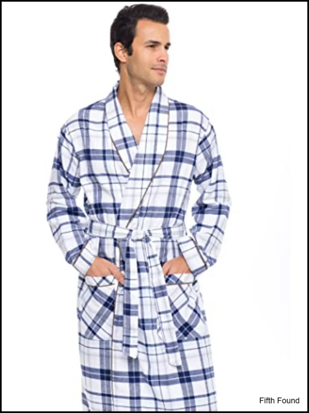 Shawl Collar Flannel Fleece Robe Full Length with Tie Cotton